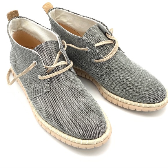 Clarks Shoes | Clarks Liberty Canvas Lace Up Ankle Boots Flats Size 7 | Color: Cream/Gray | Size: 7 | Familyarmoire's Closet